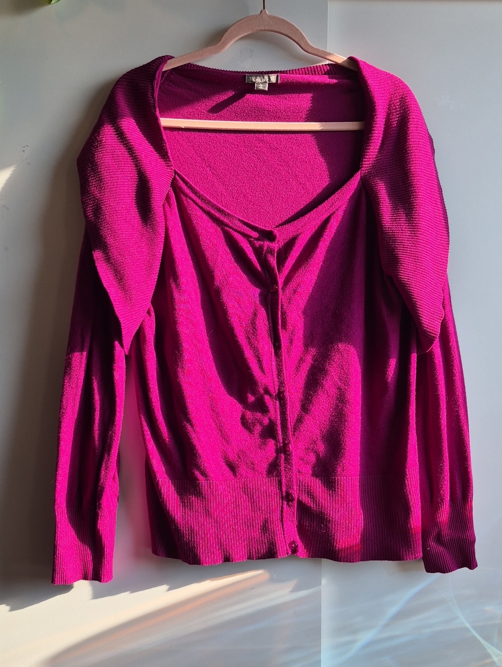 SPANNER Magenta Button-Front Cardigan